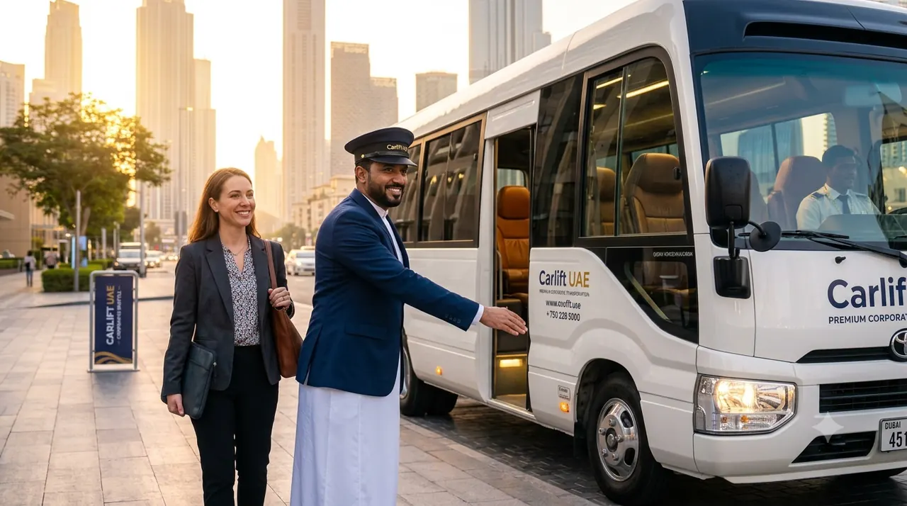 Professional Car Lift UAE driver welcoming a passenger – verified, background-checked drivers
